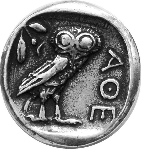 Athena & Owl, Goddess of Wisdom Version 2, Greek REPLICA REPRODUCTION COIN - Picture 3 of 3