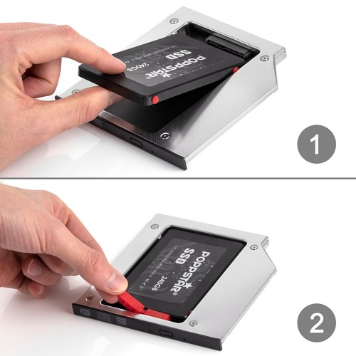 12,7mm Notebook Laufwerksrahmen/Laufwerksschacht für SSD/HDD (7 - 12,5mm), Caddy - Afbeelding 2 van 5