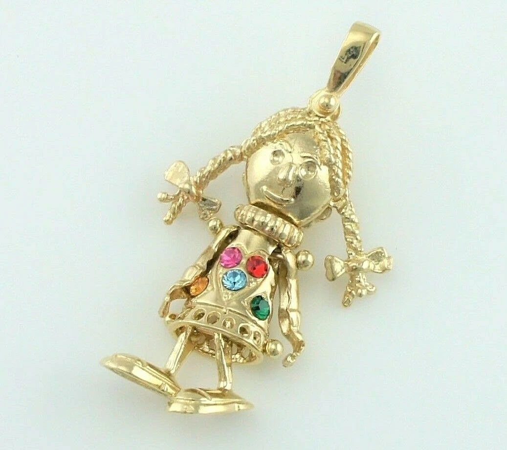 9ct gold rag doll best sale pendant