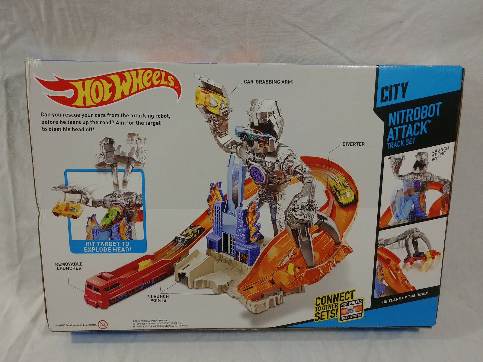 hot wheels nitrobot attack track set