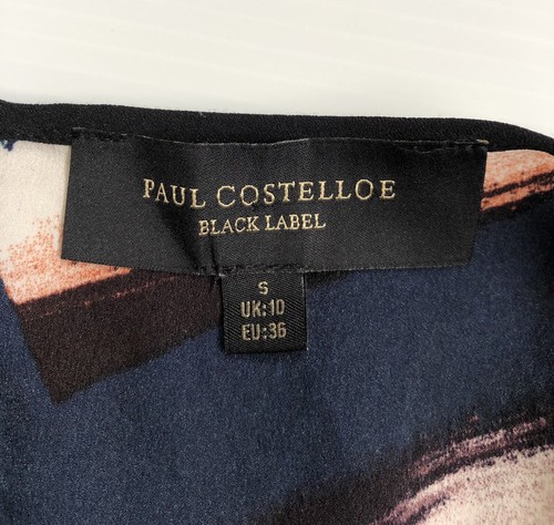 Blusa Paul Costelloe Top Etiqueta Negra Talla 10/S Sin Mangas Trabajo Corporativo Azul Marino - Imagen 3 de 5