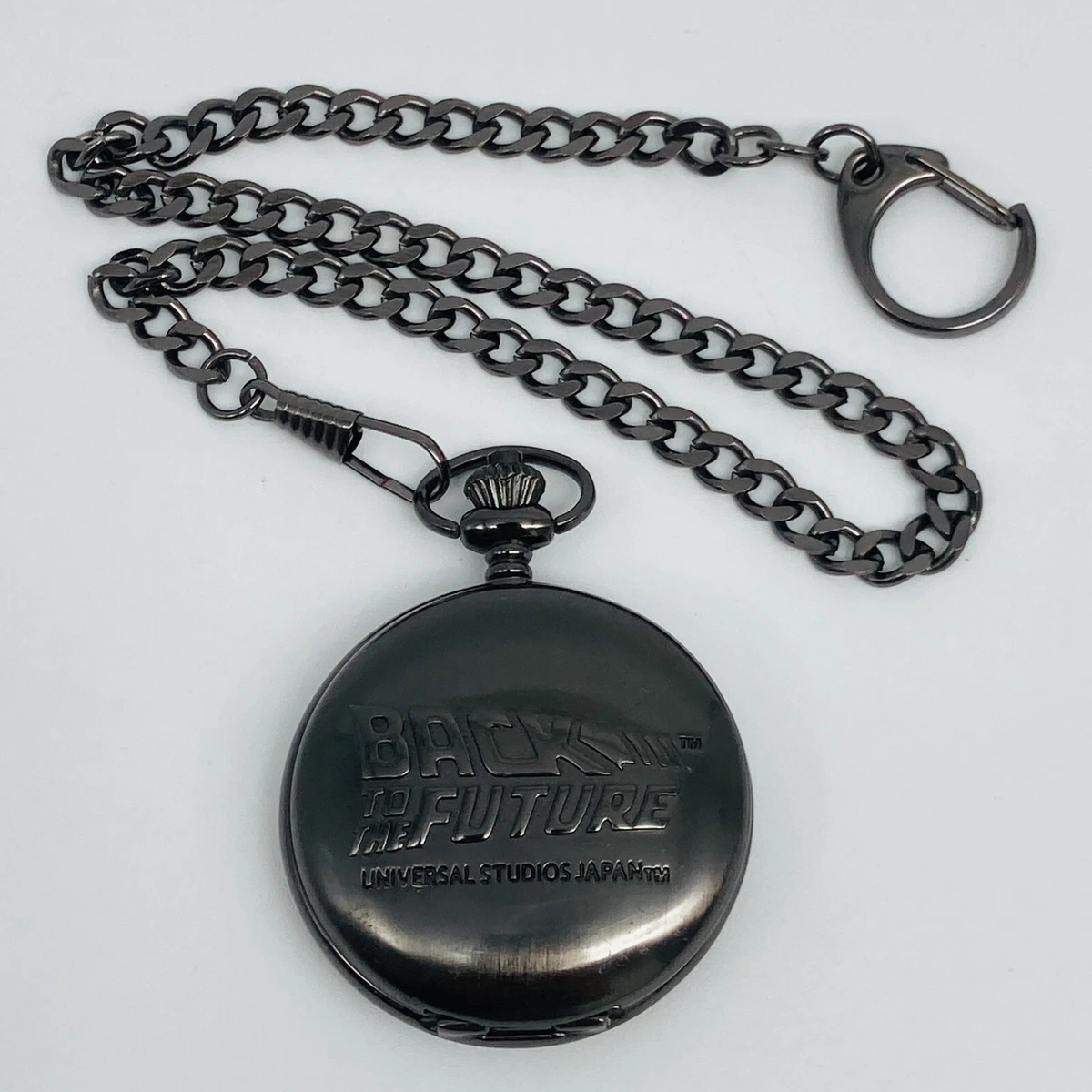 BACK TO THE FUTURE Pocket Watch Black Chrome UNIVERSAL STUDIOS