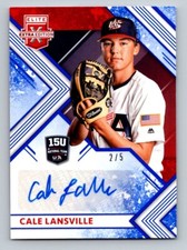 CALE LANSVILLE 2018 Elite Extra USA  Red White Blue AUTO Rookie AUTO SER # /5