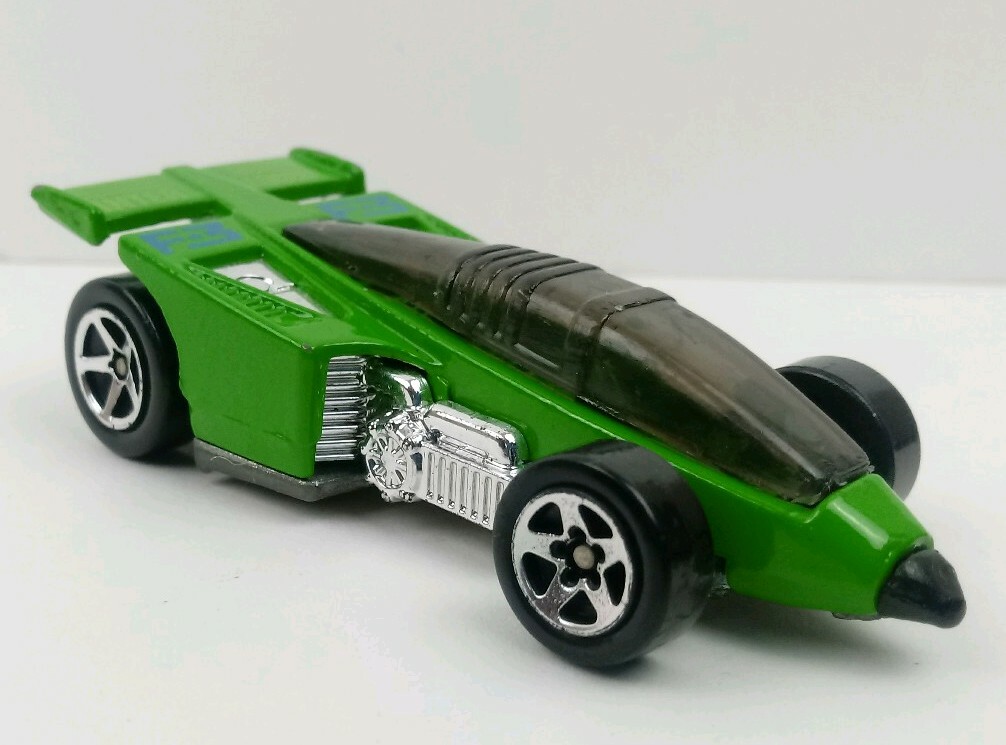 Vintage 1987 Hot Wheels Green Inter Cooled F-3 Shadow Jet Race Car