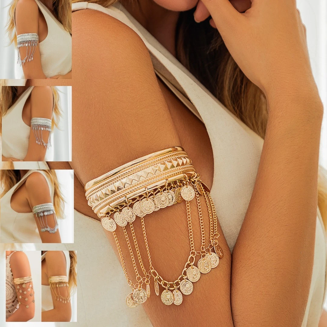 CARLIDANA Bracciale semplice color oro punk esagerato per donna Braccialetti con apertura per polsino in acciaio inossidabile Gioielli di moda  36