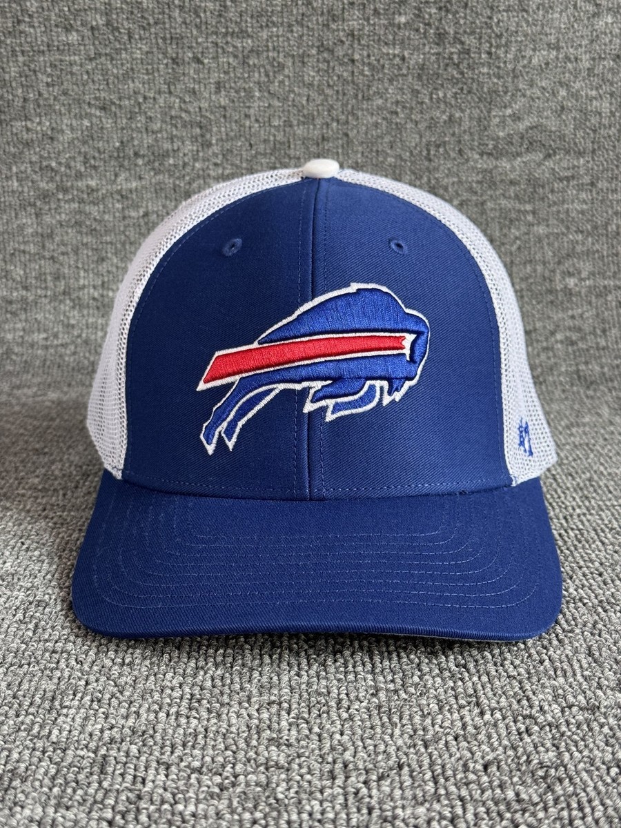 '47 Brand Buffalo Bills Trucker Strapback Blue White Curved NFL Mesh Back Hat
