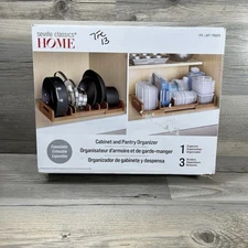 Seville Classics Home Expandable Bamboo Brown Cabinet And Pantry Organizer NEW