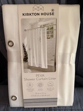 KIRKTON HOUSE ALDI WHITE SHOWER CURTAIN LINER 100% PEVA 70" X 72" RUST RESISTANT
