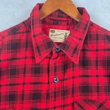Vintage Sears Fieldmaster Red Black Plaid Quilted Lined Flannel Shirt Jacket XL