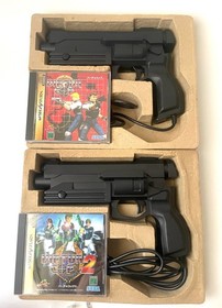 Sega Saturn Virtua Cop Gun Controller Set with Game Software Boxed Lot of 2 JP