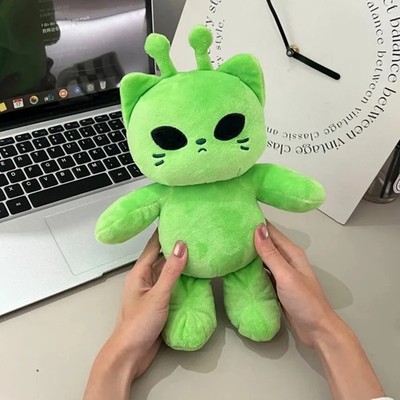 Kawaii Green Alien Cat Plush Toy 8.5'' Cute Kitten Anime Soft Stuffed Doll Gift