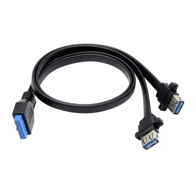 USB 3.0 Front Panel Cable Motherboard 19/20pin Cable to USB Female Splitter Adap