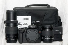 Canon EOS Rebel T7 DSLR Camera Kit w/ 18-55mm  75-300mm Lenses Battery Charger 