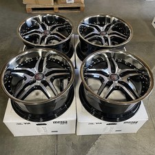 Used 20x10 MRR RW2 5x120 35 72.6 Black Machined Chrome Lip Wheels set-4