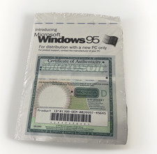 Scatola software PC Microsoft Windows 95 originale vintage sigillata in fabbrica rara