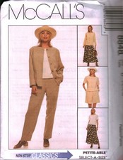 8848 McCalls SEWING Pattern Misses 1990s Jacket Top Pull on Pants Shorts Skirt