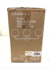 Jonathan Y Louis 25 in. 3-Light Brass Gold Vanity Light Frosted Glass JYL3536A
