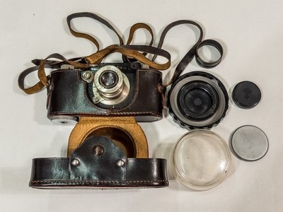 [E722] Vintage 1935 Leica DRP Ernst Leitz Wetzlar Camera 159484 & 50mm f3.5 Lens