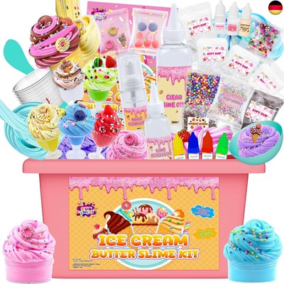 Mini Schleim Set Zum Selber Machen für Kinder 8-12 Jahre, DIY Eiscreme Slime 