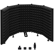 Microphone Isolation Shield – Foldable & Adjustable Soundproof Panel for 