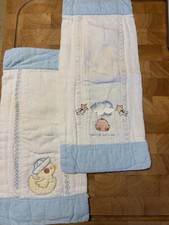 Vintage Baby Burp Cloths Duck and Special Delivery Embroidered Set of 2