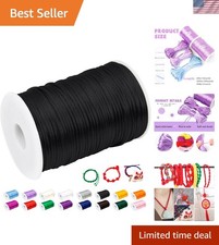 Exquisite 2mm Black Nylon Cord String - 109 Yards for Creative DIY Projects