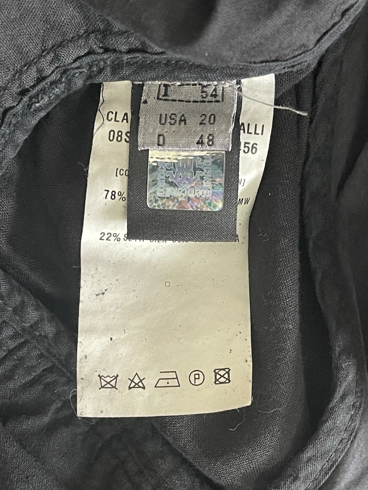 Vintage Class Roberto Cavalli Men’s Jacket IT 54 Cotton Silk Black $960 image 8