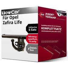 Für Zafira Life Typ K0 (TowCar) Anhängerkupplung abnehmbar + E-Satz 13pol