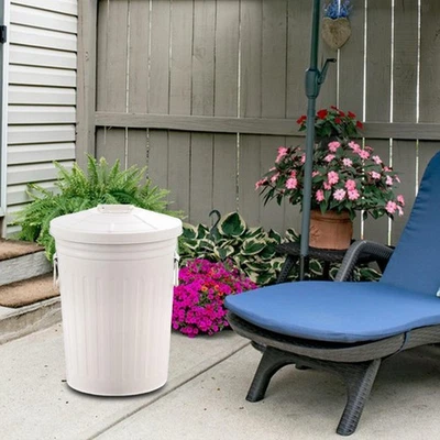 Poubelle En Métal, 23 L, Ronde, Polyvalente, En Fer, pour Cuisine, Garage, - Photo 1/4