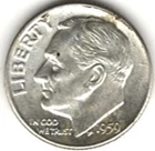 1959 D ROOSEVELT DIME in BRILLIANT UNCIRCULATED CONDITION stk 60