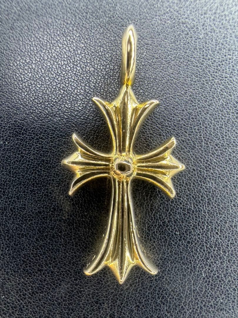 Chrome Hearts Tiny Fat Cross 22K Gold Pave Diamond Pendant Invoice
