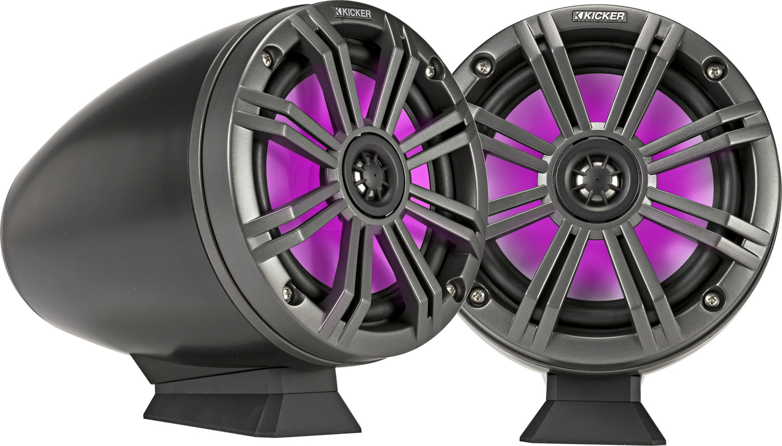 Kicker 46KMFC65 Угольная решетка на черном корпусе с плоским креплением Marine Tower System 77390₽