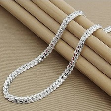 925 Sterling Silver 6mm Side Chain 8/18/20/22...