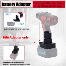 Suitable For Erbauer 18V Li-ion Battery Adapter To Fits Milwaukee 12V Power Tool