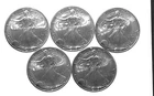 2003 Silver American Eagle Uncirculated 5 Coin LOT