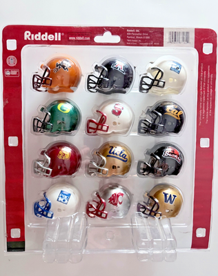 PAC 10 Conference Riddell Pocket Pro Football Helmet Set Vintage