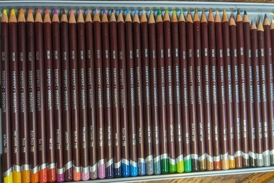 LIGHTLY USED Derwent Coloursoft Set Of 36 Colored Pencils