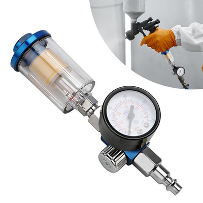 #ad #ad 1 4quot; Air Pressure Regulator w Water Oil Separator Gauge 150 PSI for Spray Guns $12.98