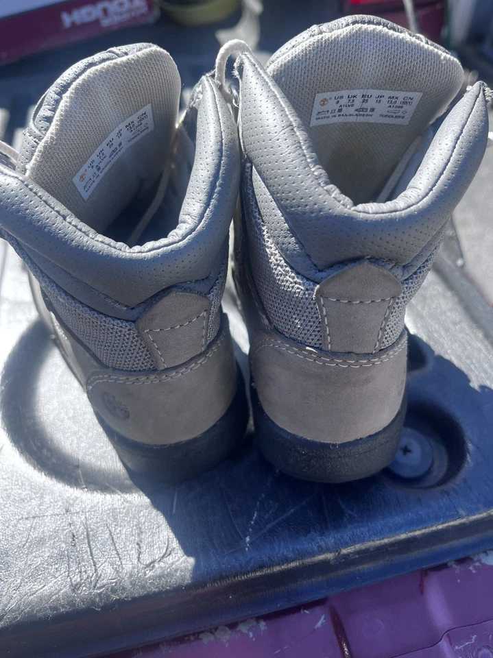 Timberland Premium Medium Grey Nubuck Boots Toddler Size 8 - Image 2 of 4