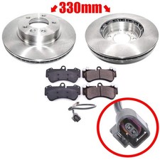 Front 330mm 13" Rotors Brake Pads Sensor for Volkswagen Touareg 04-07 w 17" Rims