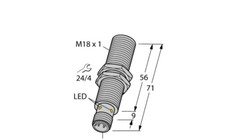 4372098 Turck Inductive Proximity Sensor; Inductive Sensing Mode; M 18 x 1;