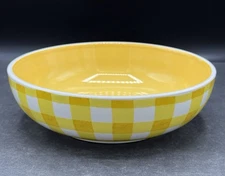 The Pioneer Woman Yellow Gingham Serving Ceramic Bowl 7.5"