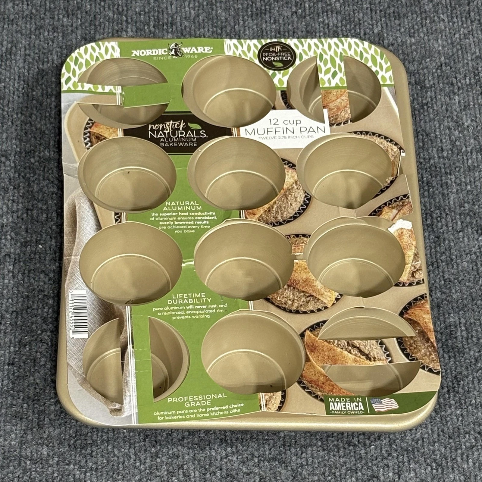 Nordic Ware Naturals 12 Cup Muffin Pan Aluminum PFOA-Free Nonstick Made in USA
Opens in a new window