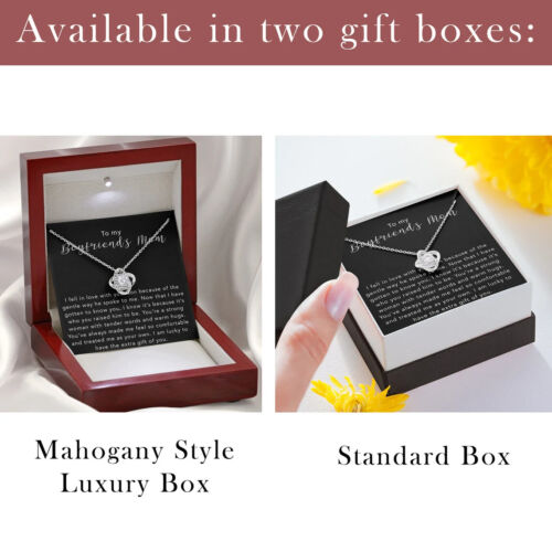 Boyfriend's mom Gifts Love Knot Pendant Necklace, Message Black Gift Box - Picture 2 of 9