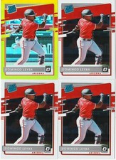 DOMINGO LEYBA ROOKIE 4 CARD LOT 2020 OPTIC LIME GREEN PRIZM RATED RC # 66 + BASE