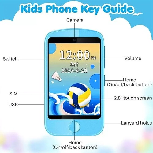 Kinder Handy Smartphone mit Anrufen 2.8" Touchscreen Kamera Musik-Player - Bild 4 von 4