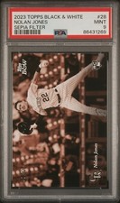 2023 Topps Black & White #28 Nolan Jones Sepia Filter /75 RC Rookie PSA 9 MINT