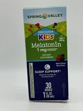 Spring Valley Kids Melatonin 1mg Dietary Sleep Support Supplement, Berry Box Dam