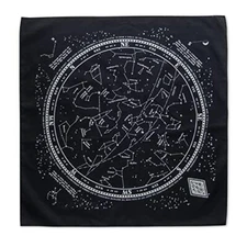 Colter Co. Glow In The Dark "Stargazer" Bandana - 100% Cotton Black Bandana 