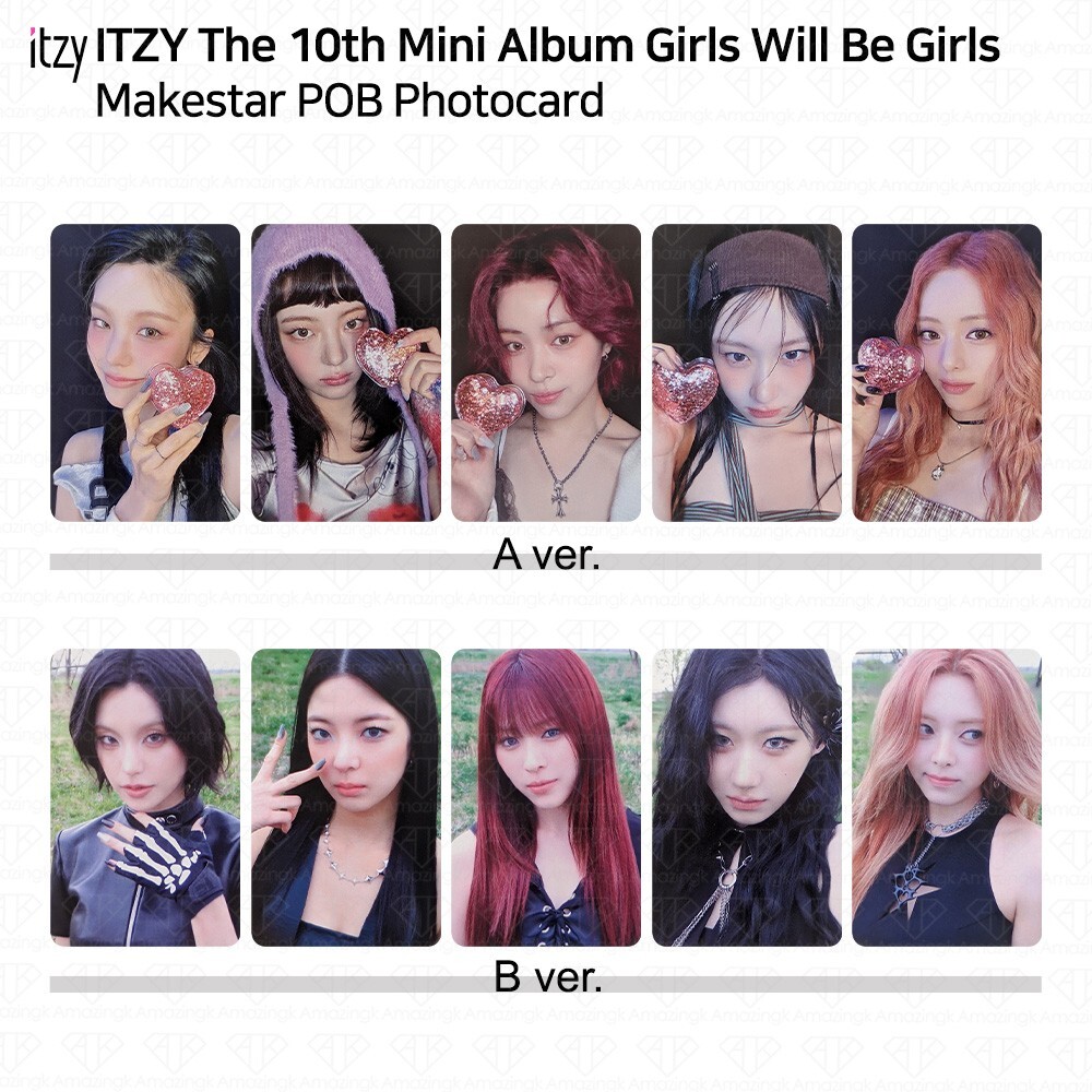 itzy リア GWBG makestar ガチャ当選8枚限定 ミニトレカ B ITZY The 10th Mini Album Girls Will Be Girls Makestar POB